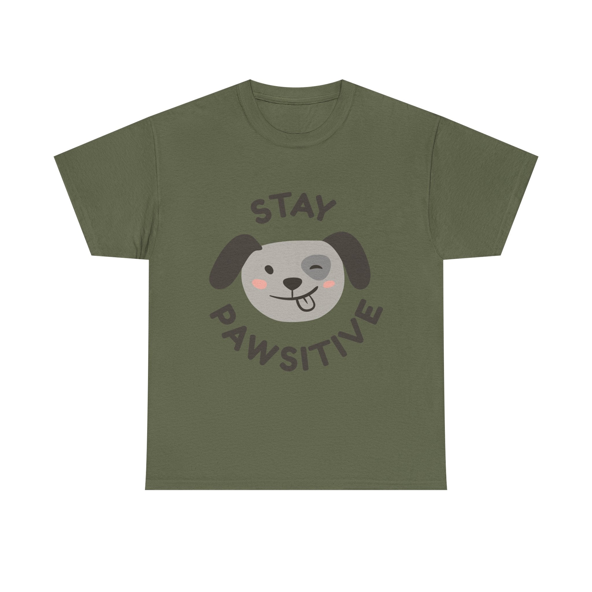 Stay Pawsitive Dog T-Shirt — Cute Positive Pet Tee