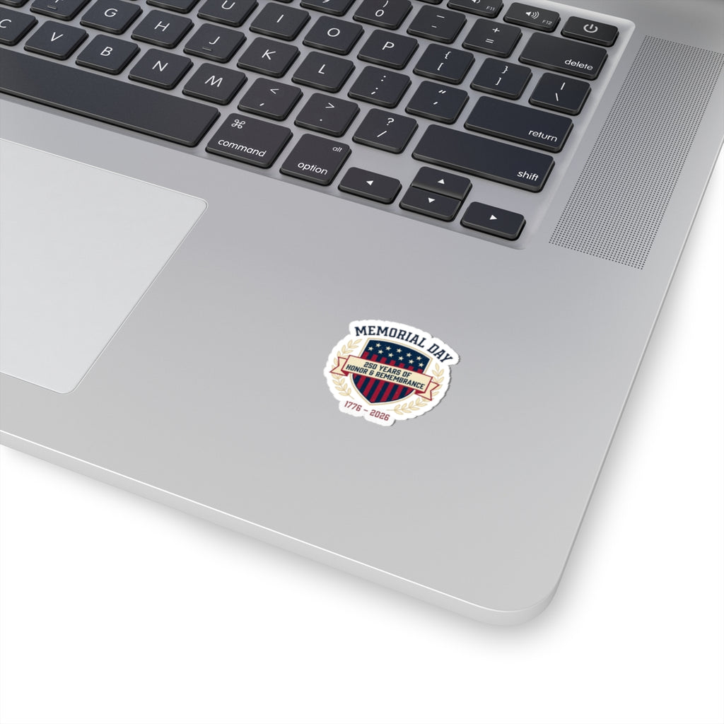 Memorial Day 1776–2026 Shield Sticker | USA 250 Vintage Patriotic