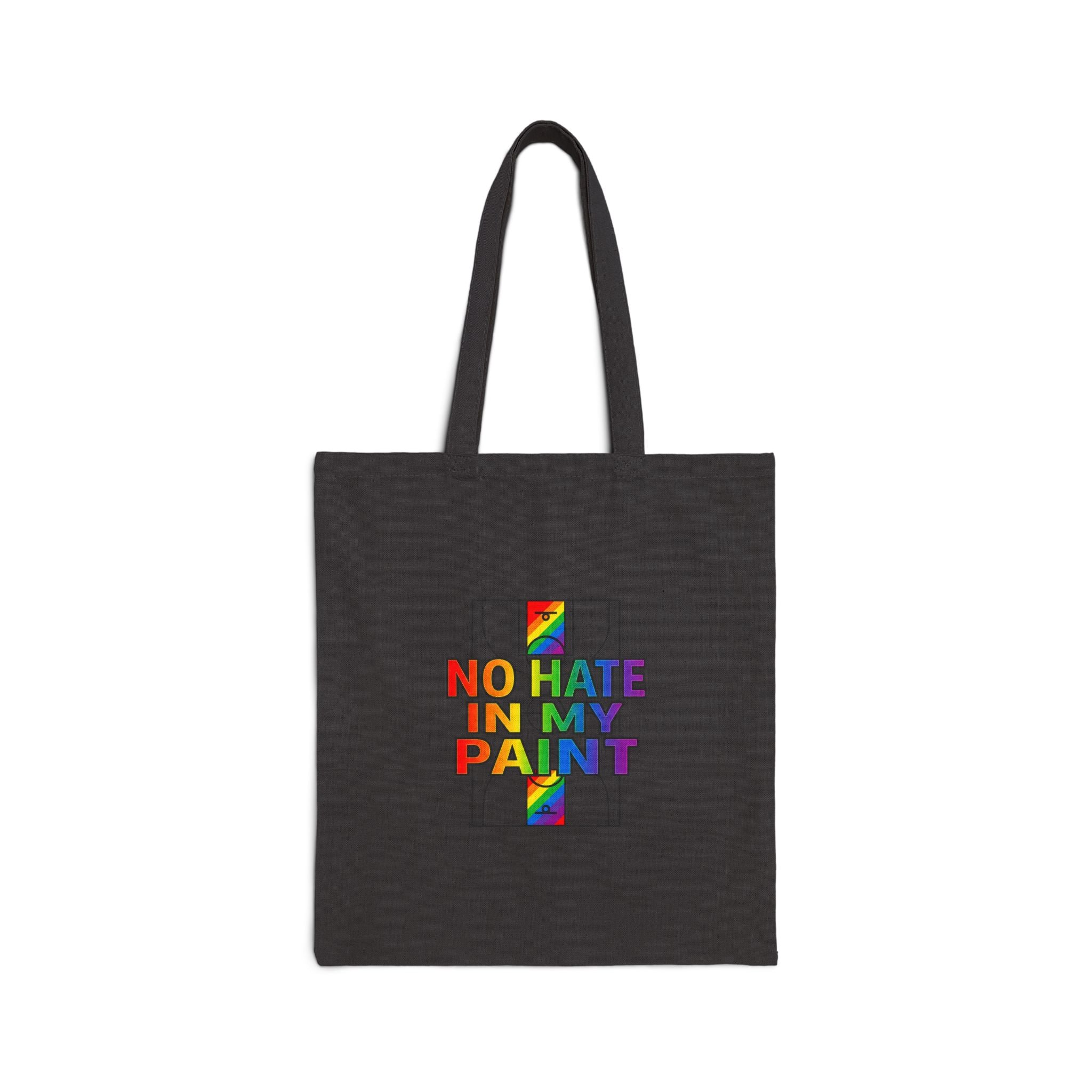 No Hate In My Paint Tote | queer basketball, inclusion, pride accents