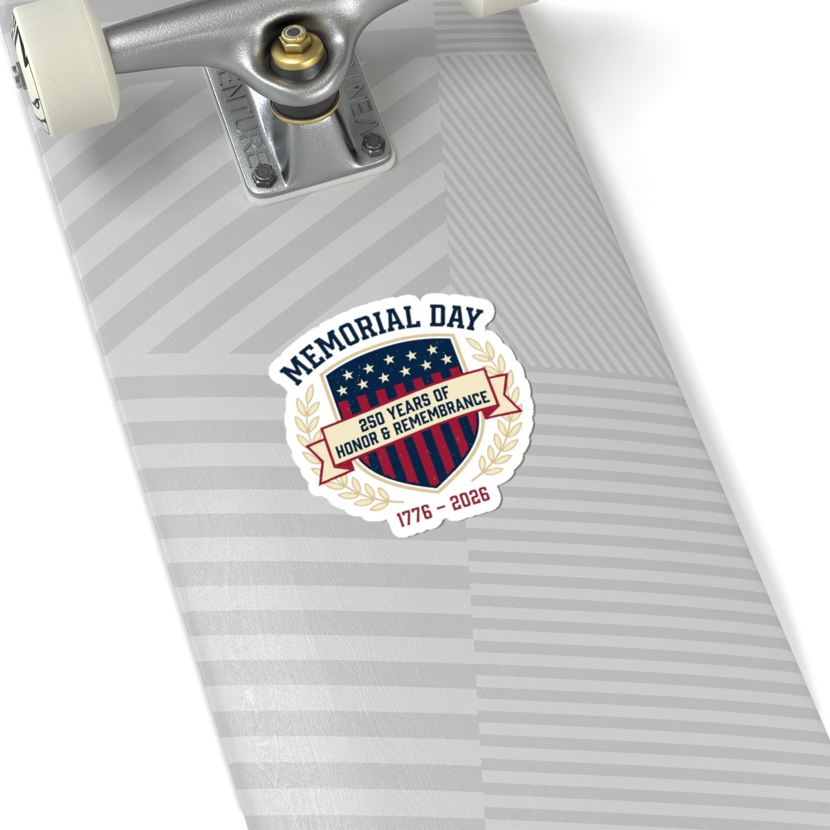 Memorial Day 1776–2026 Shield Sticker | USA 250 Vintage Patriotic