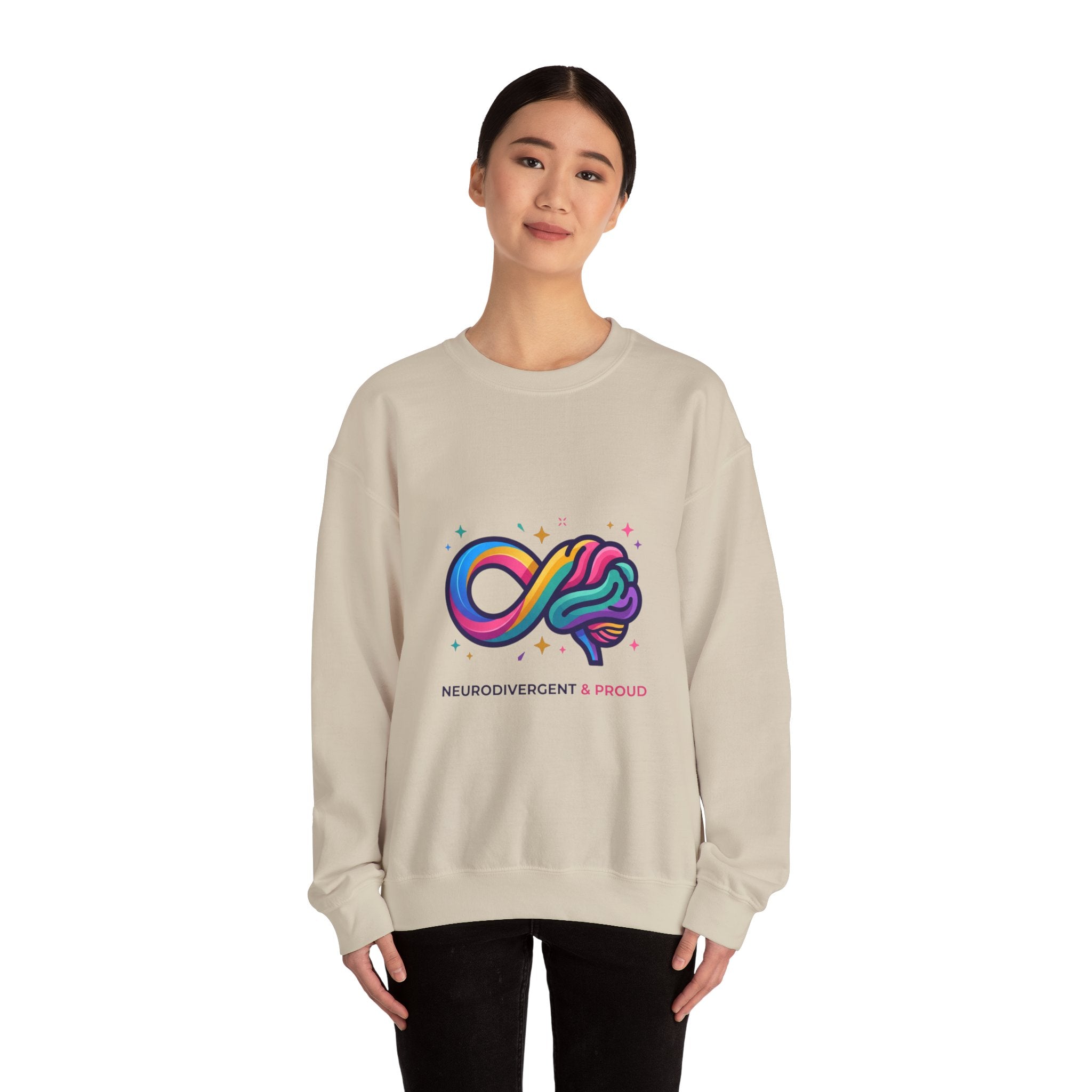 Neurodivergent & Proud Infinity Logo Sweatshirt, autistic pride, affirming