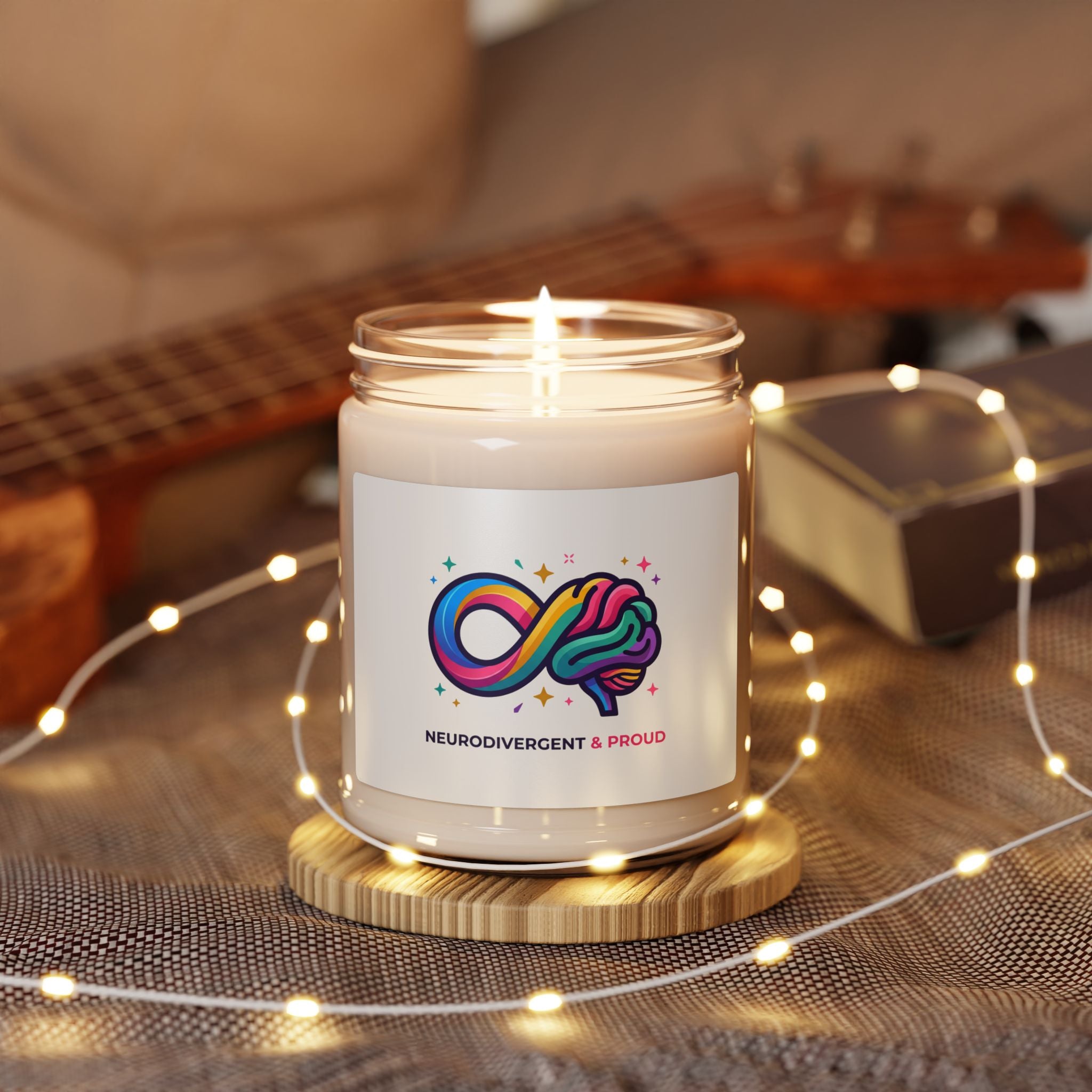 Neurodivergent & Proud Soy Candle, sensory-friendly autistic pride, affirming