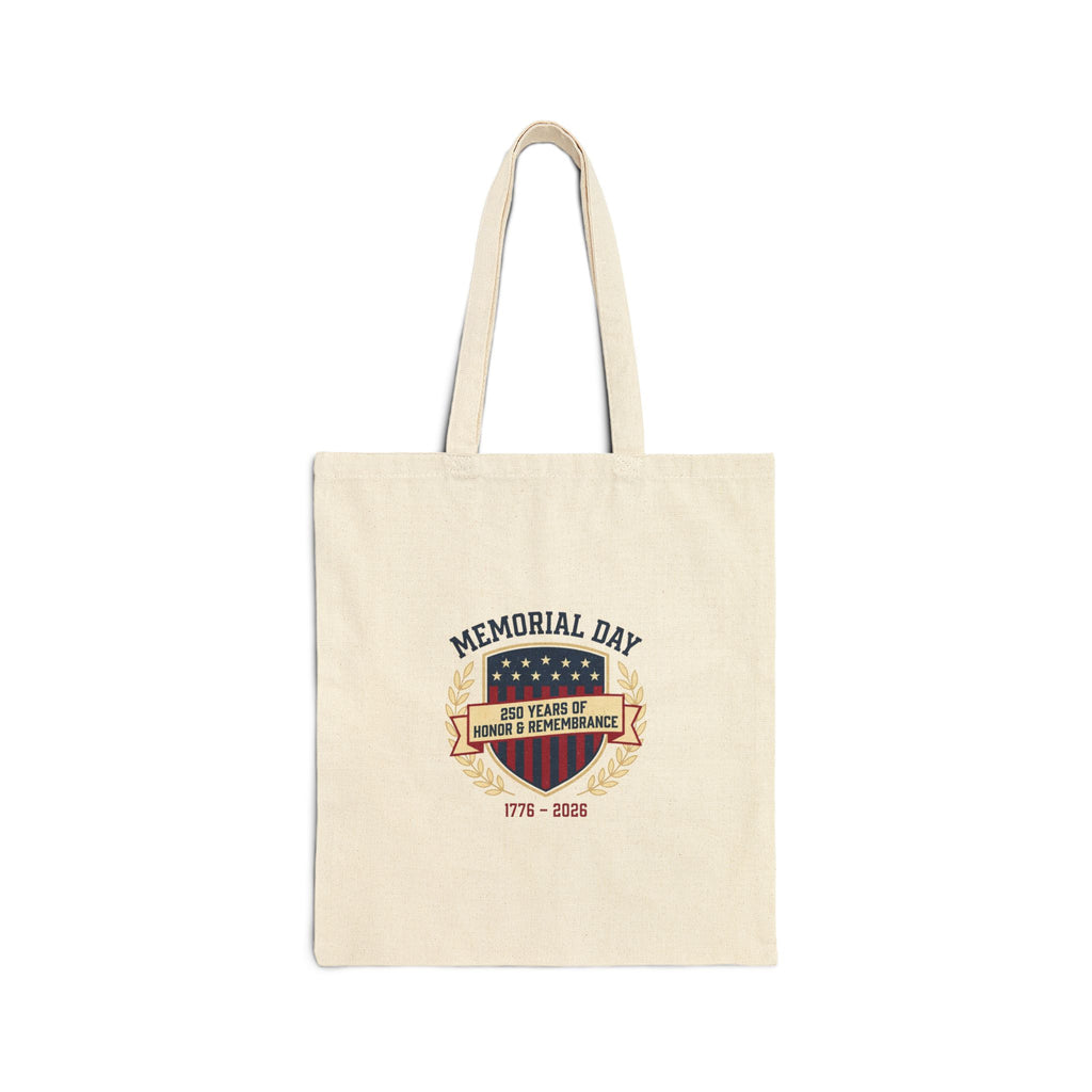 Memorial Day USA 250 Tote, 1776–2026 Vintage Patriotic Canvas