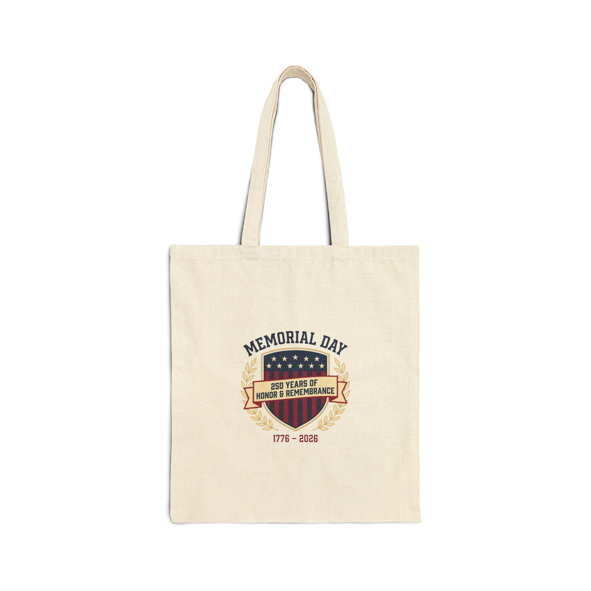 Memorial Day USA 250 Tote, 1776–2026 Vintage Patriotic Canvas