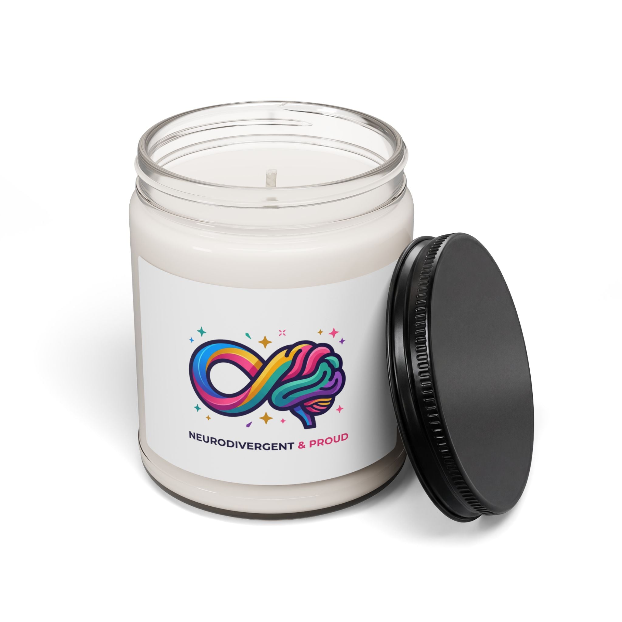 Neurodivergent & Proud Soy Candle, sensory-friendly autistic pride, affirming