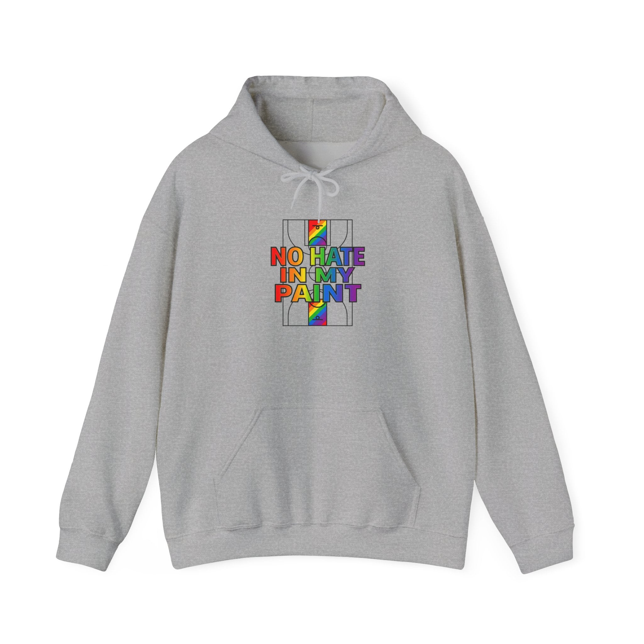 No Hate In My Paint Hoodie | queer basketball, pride ally protest wear