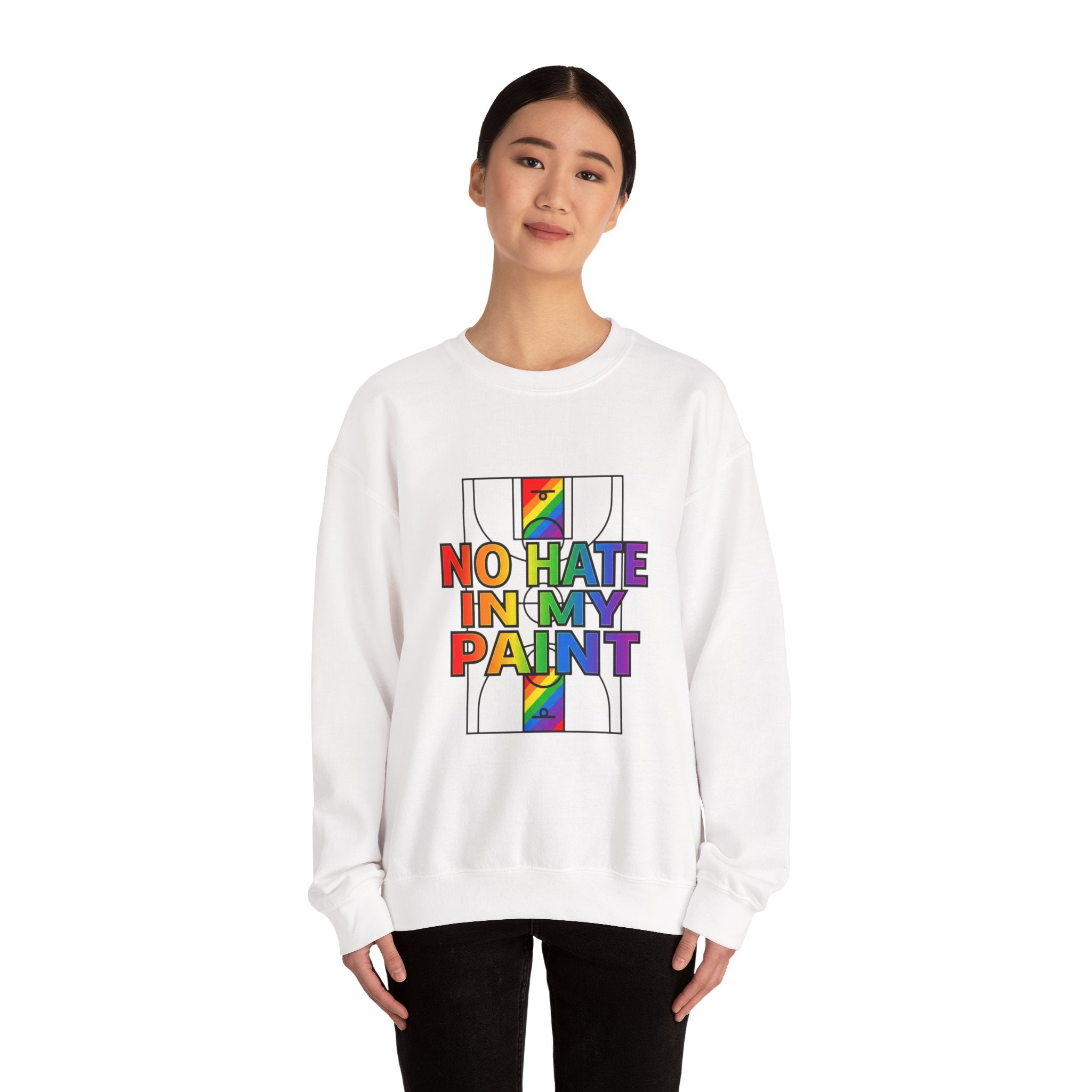 No Hate In My Paint Sweatshirt | queer basketball, inclusion, ally protest wear