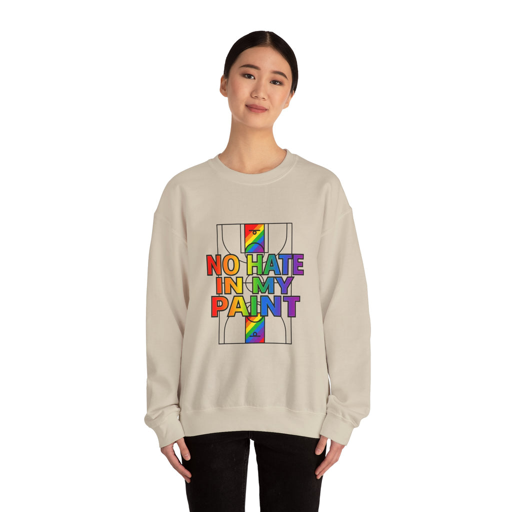 No Hate In My Paint Sweatshirt | queer basketball, inclusion, ally protest wear