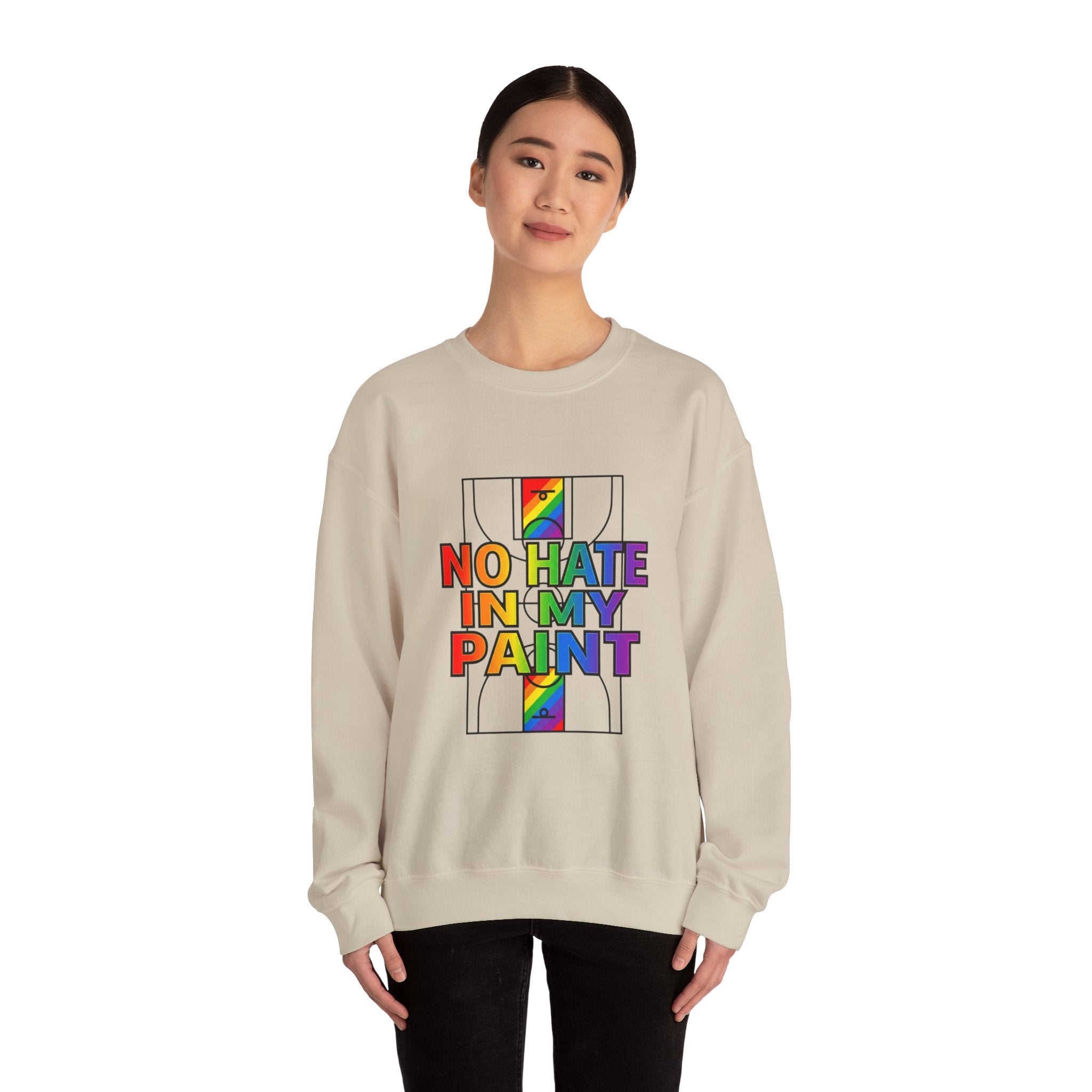 No Hate In My Paint Sweatshirt | queer basketball, inclusion, ally protest wear