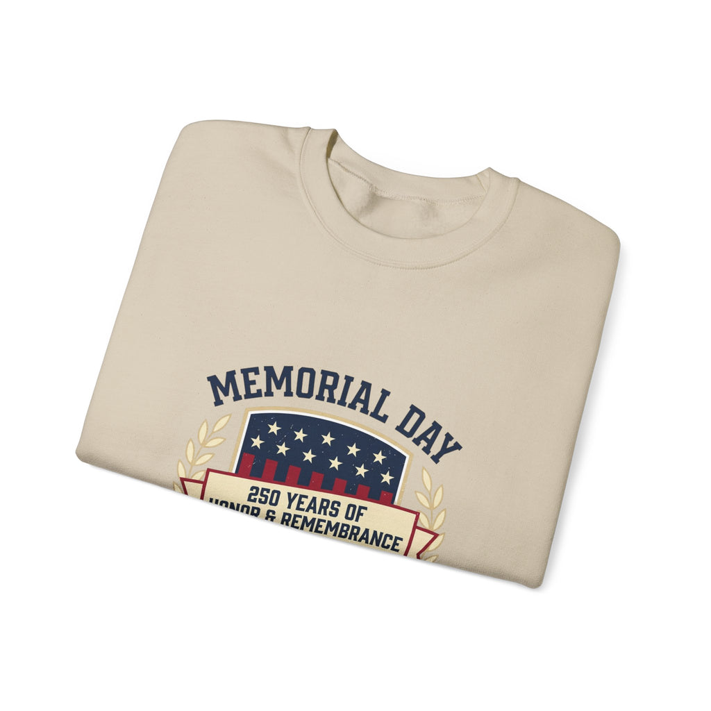 Memorial Day 250 Shield Crewneck Sweatshirt | USA 250, patriotic vintage