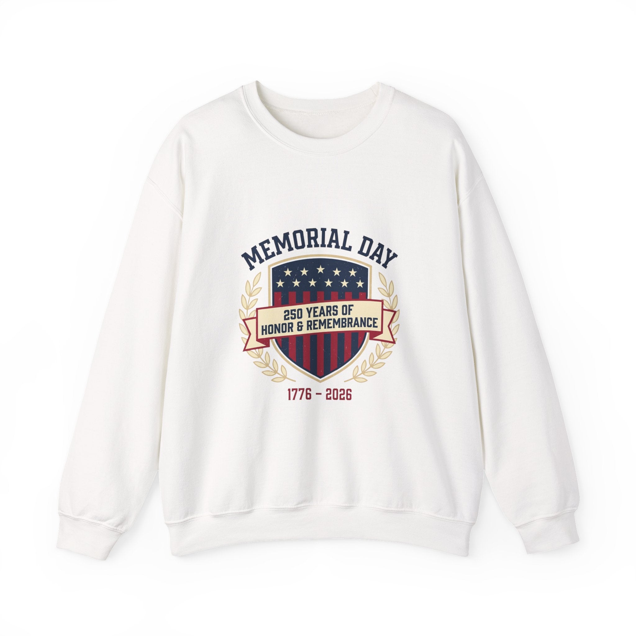 Memorial Day 250 Shield Crewneck Sweatshirt | USA 250, patriotic vintage