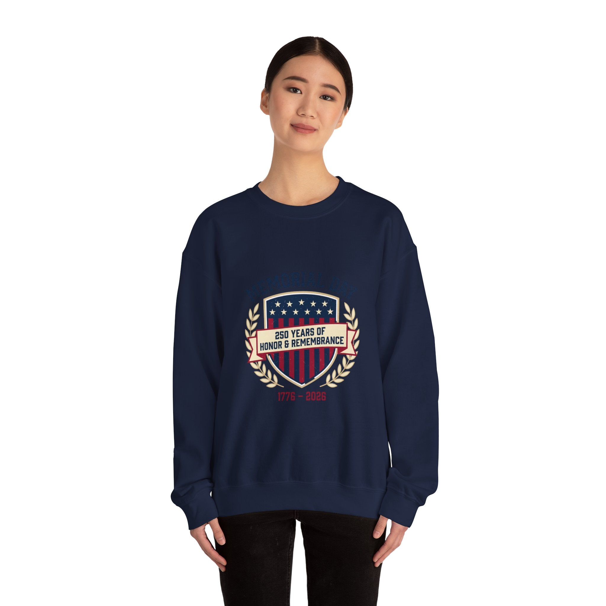 Memorial Day 250 Shield Crewneck Sweatshirt | USA 250, patriotic vintage