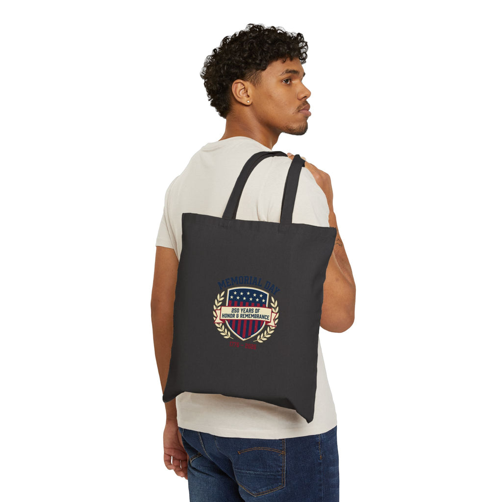 Memorial Day USA 250 Tote, 1776–2026 Vintage Patriotic Canvas