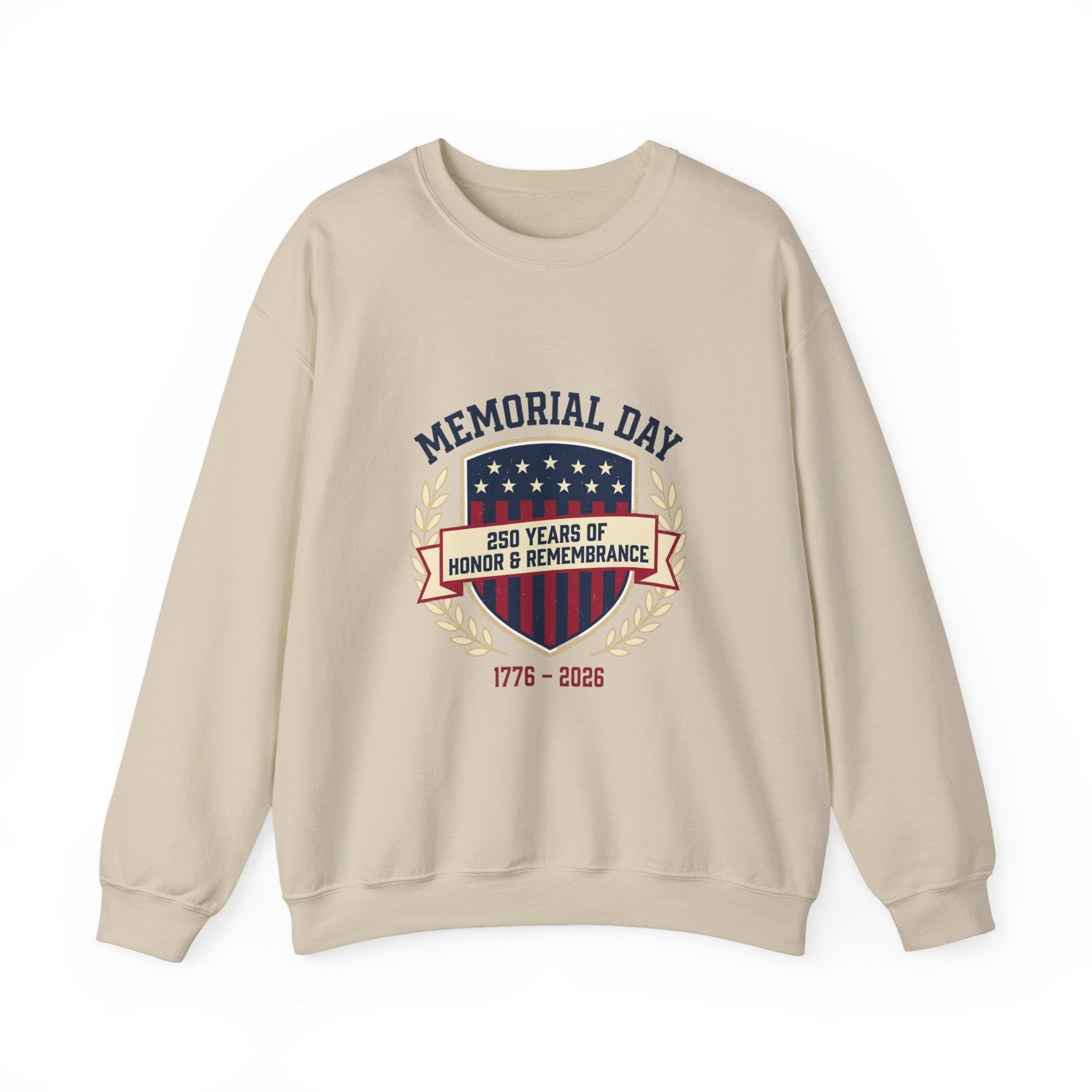 Memorial Day 250 Shield Crewneck Sweatshirt | USA 250, patriotic vintage