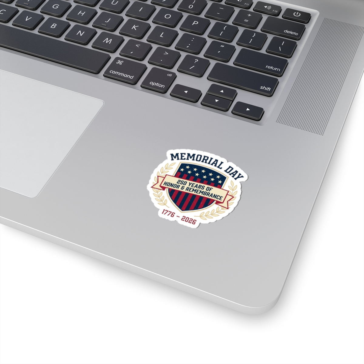 Memorial Day 1776–2026 Shield Sticker | USA 250 Vintage Patriotic