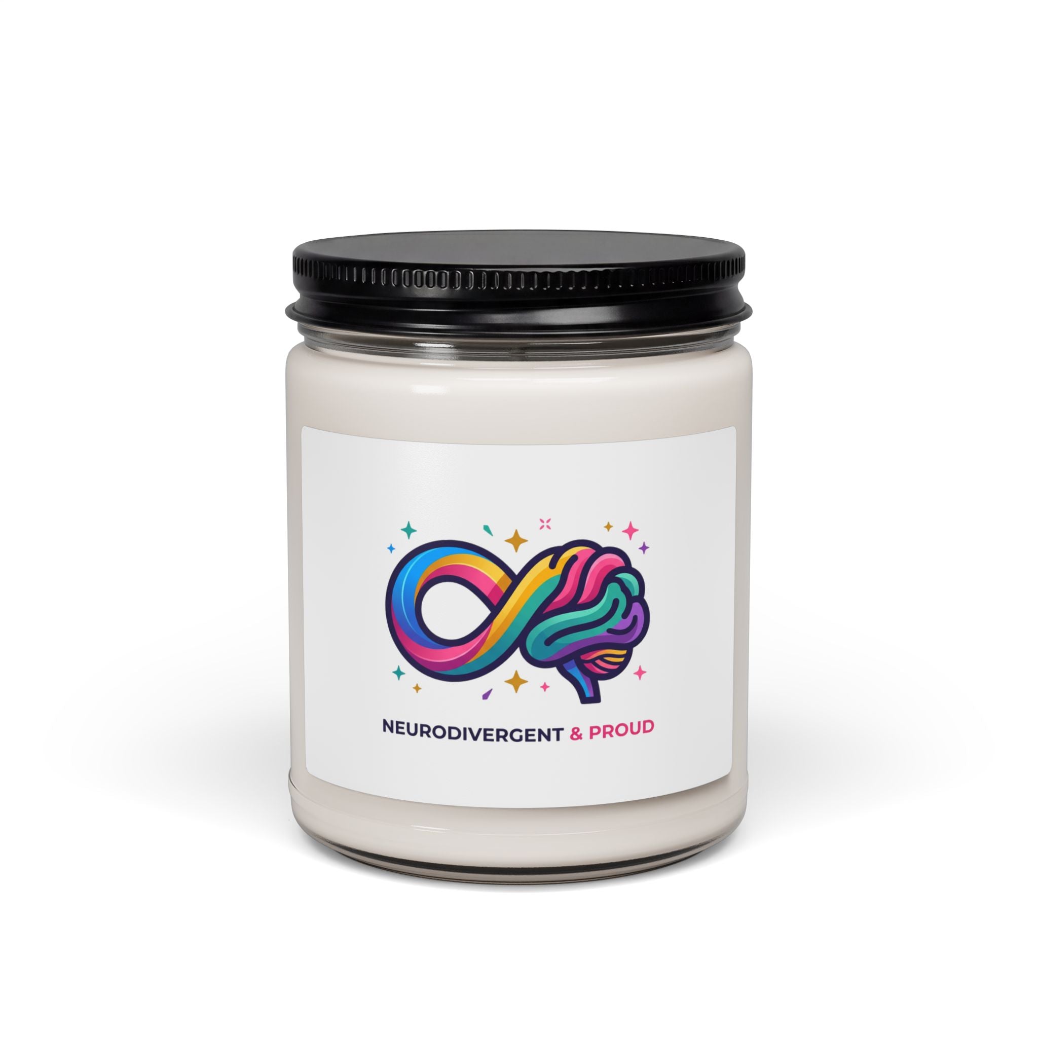 Neurodivergent & Proud Soy Candle, sensory-friendly autistic pride, affirming