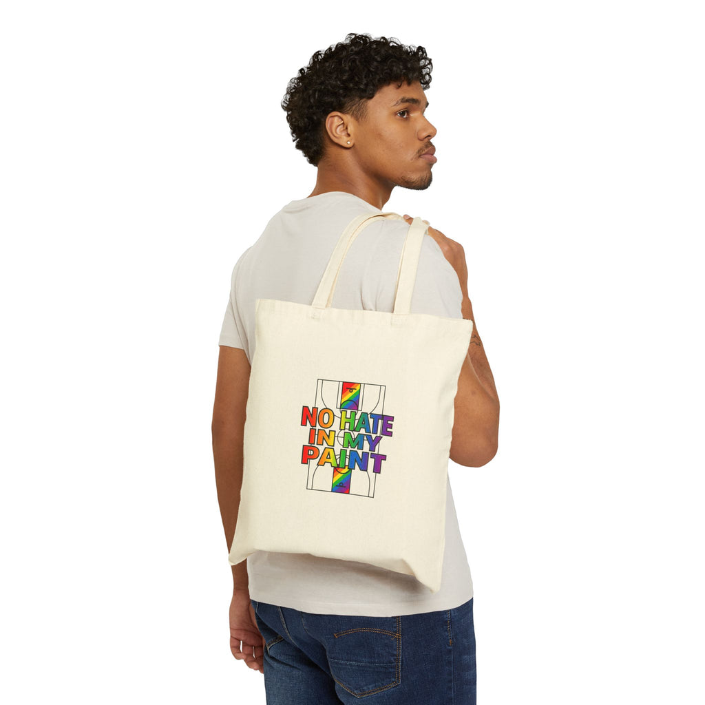 No Hate In My Paint Tote | queer basketball, inclusion, pride accents
