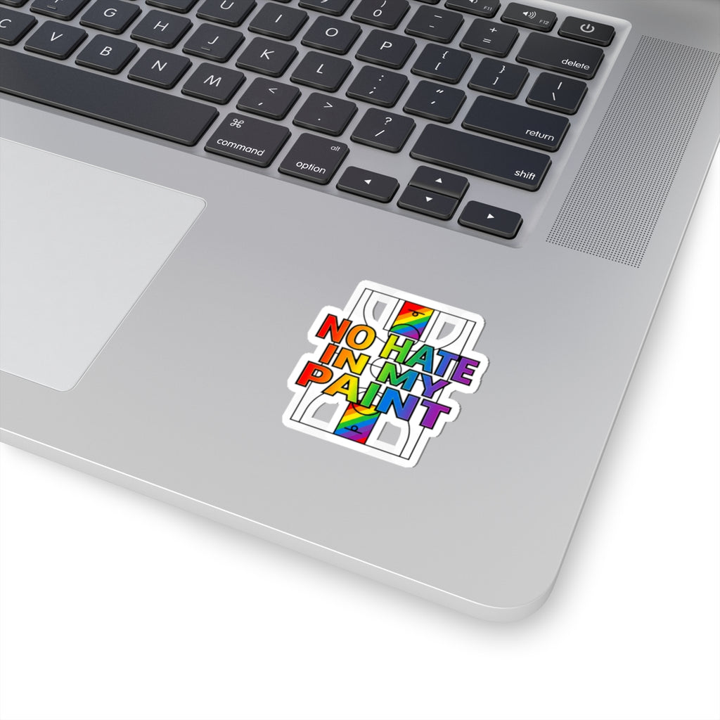 No Hate in My Paint Sticker | queer basketball, pride protest