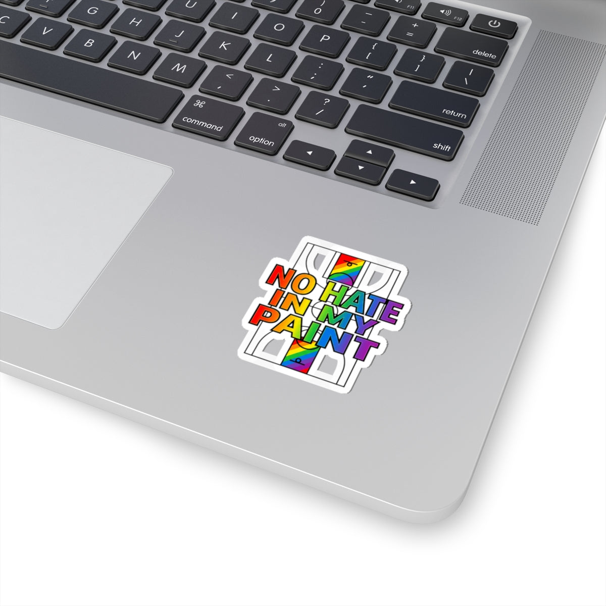 No Hate in My Paint Sticker | queer basketball, pride protest