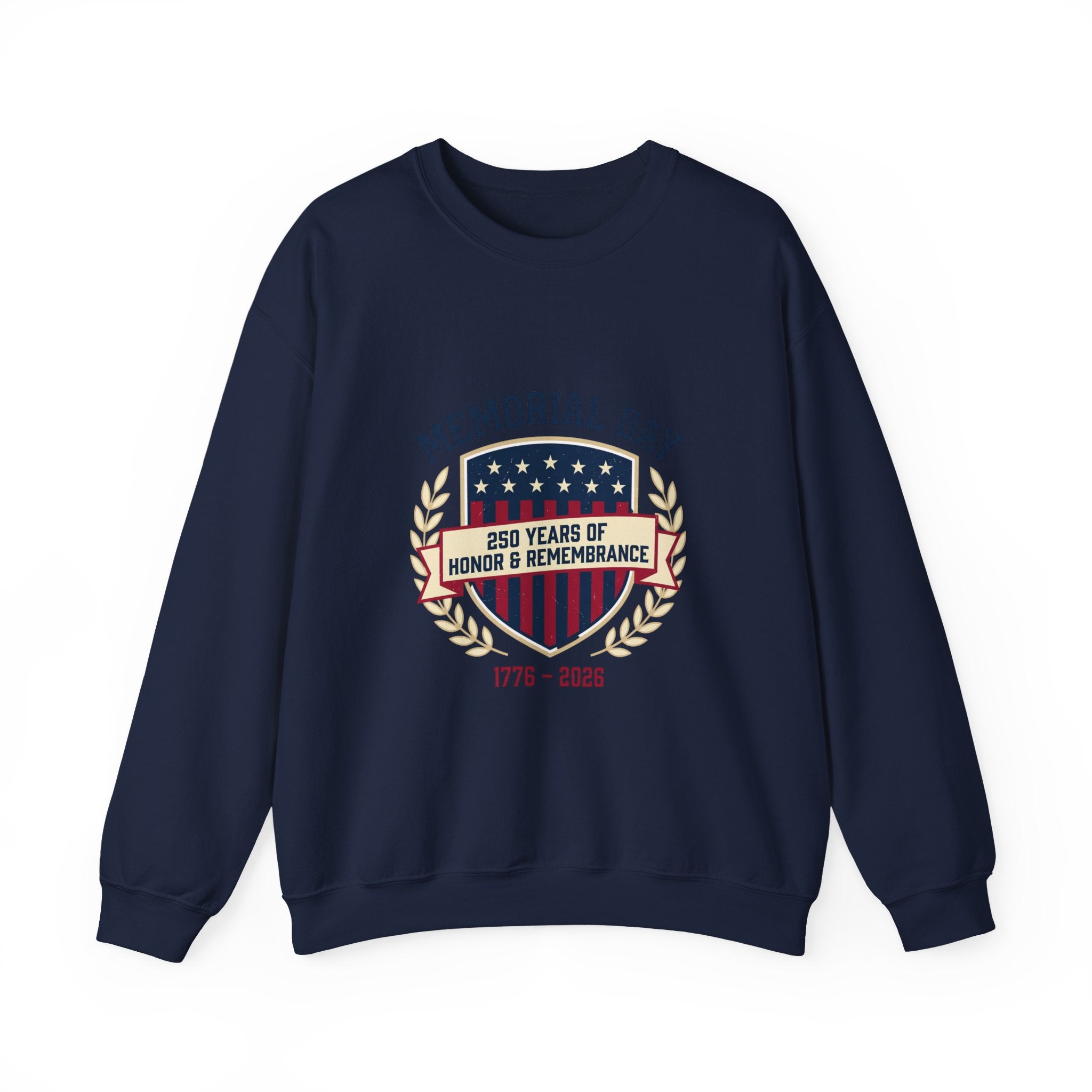 Memorial Day 250 Shield Crewneck Sweatshirt | USA 250, patriotic vintage