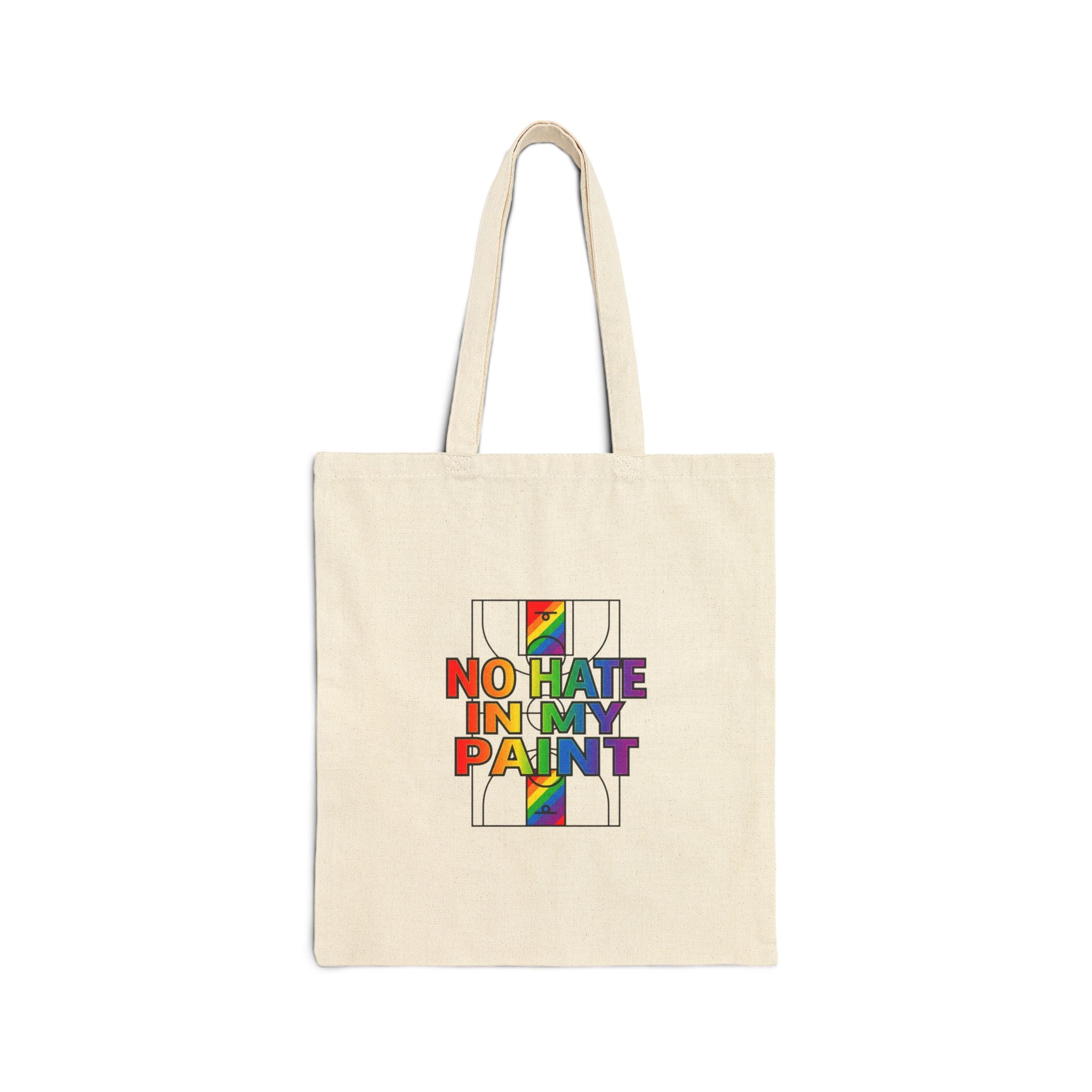 No Hate In My Paint Tote | queer basketball, inclusion, pride accents