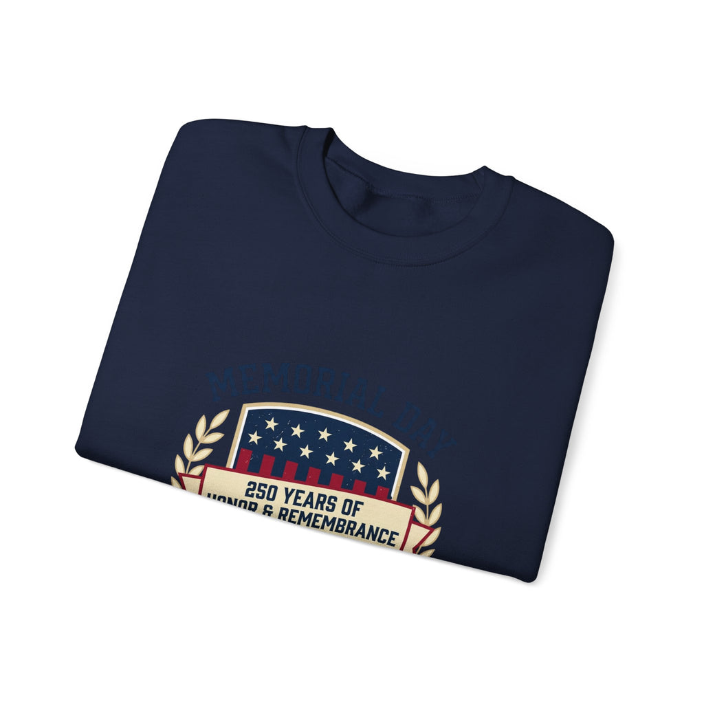 Memorial Day 250 Shield Crewneck Sweatshirt | USA 250, patriotic vintage