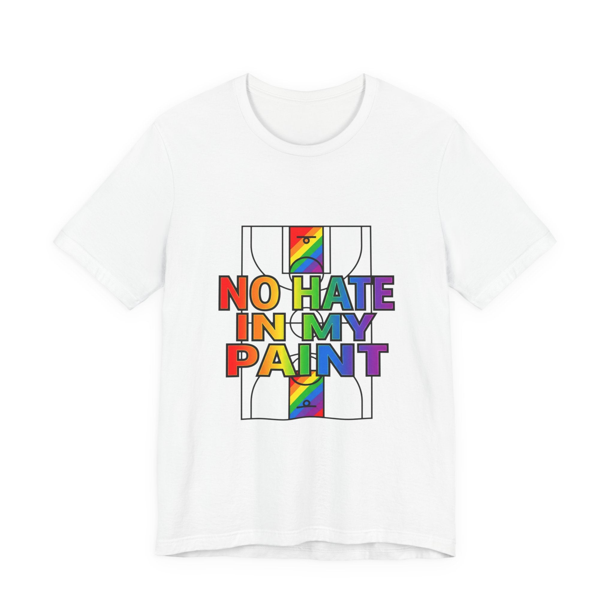No Hate In My Paint Tee | queer basketball, inclusion, pride protest wear
