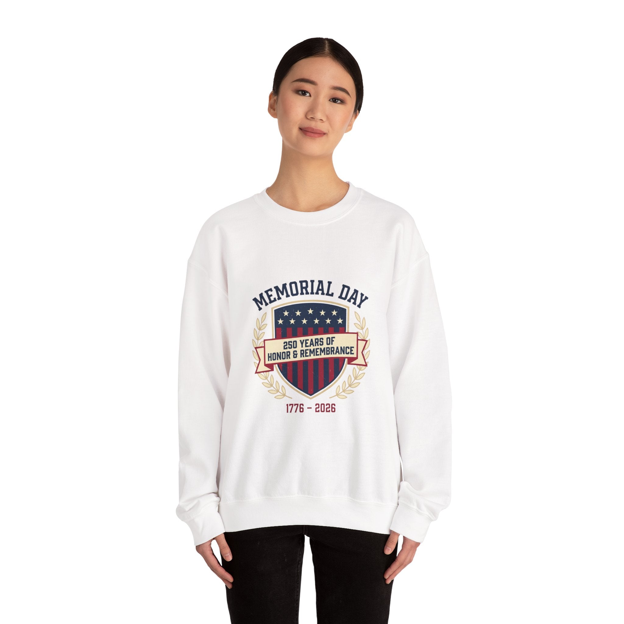 Memorial Day 250 Shield Crewneck Sweatshirt | USA 250, patriotic vintage