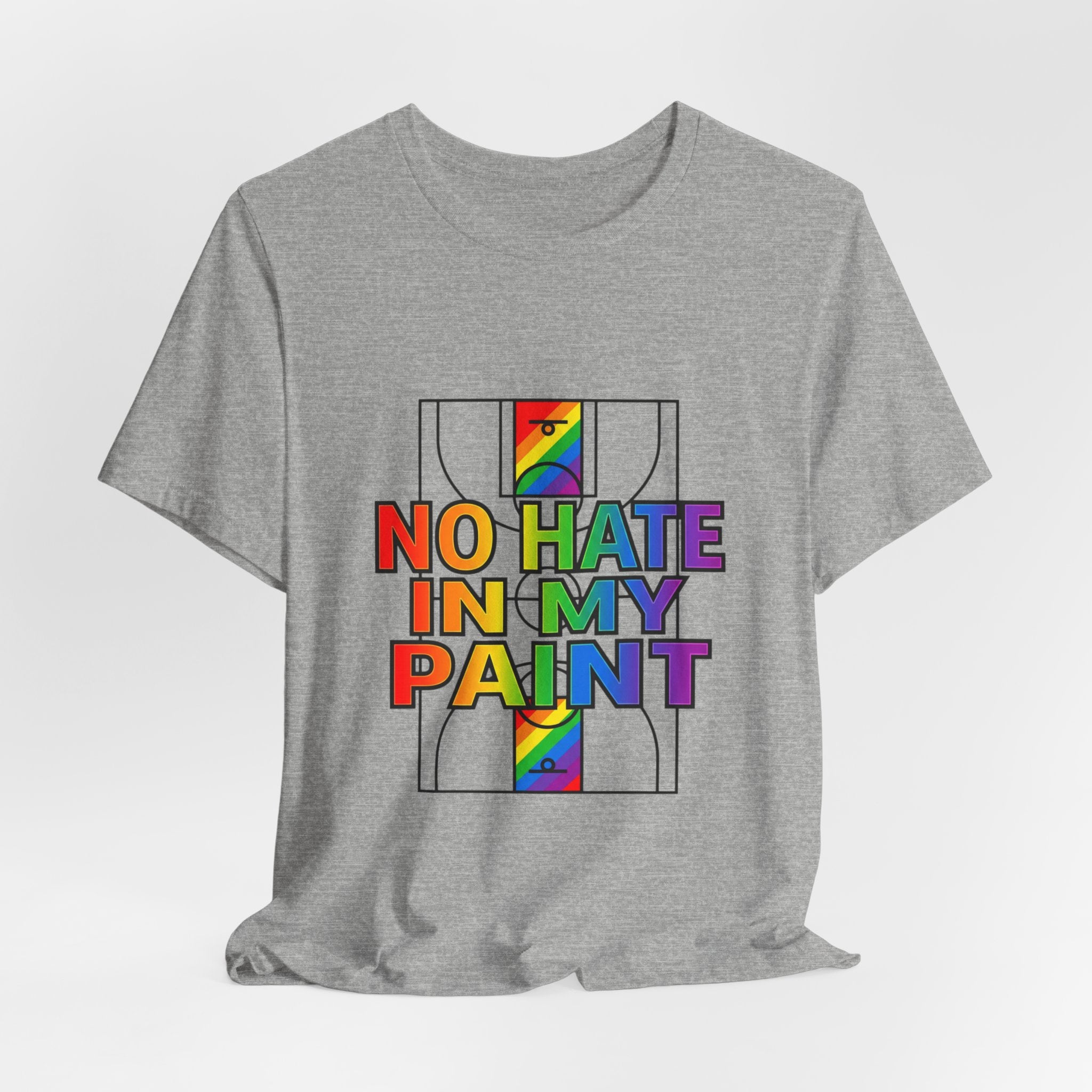 No Hate In My Paint Tee | queer basketball, inclusion, pride protest wear