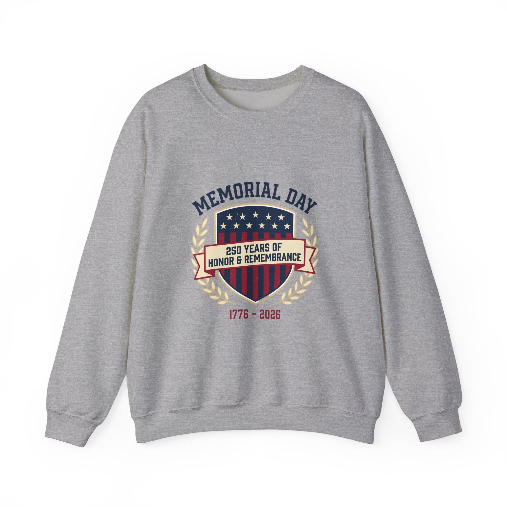 Memorial Day 250 Shield Crewneck Sweatshirt | USA 250, patriotic vintage
